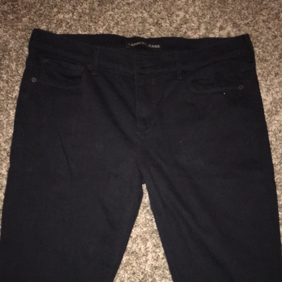 EXPRESS MID RISE BLACK DENIM LEGGING TYPE JEANS NWOT SIZE 14 long - Picture 2 of 5